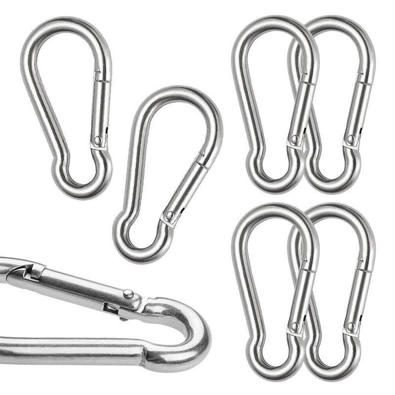 10Pcs Stainless Steel Carabiner Snap Hooks with Keychain for Camping 4