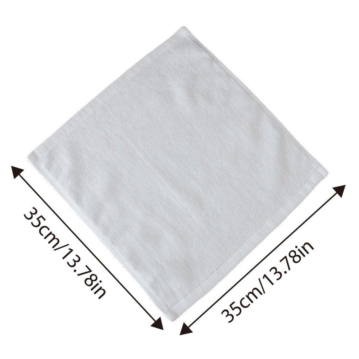 6PCS Hotel Cotton Face Towel White Soft Square Cloth Beauty Salon KTV Thick Wash - 32x32cm-Pearl satin-60g 3