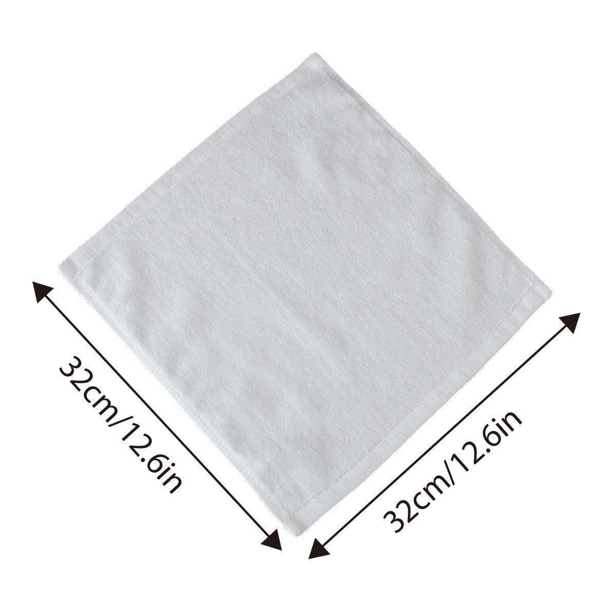 6PCS Hotel Cotton Face Towel White Soft Square Cloth Beauty Salon KTV Thick Wash - 35x35cm-Patternless-70g 4