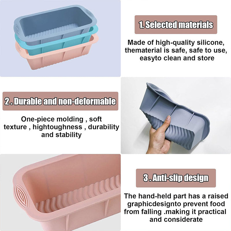 2pcs Large Capacity Ice Cube Tray Mold Rectangle Silicone Ice Grid Maker Kitchen - Blue 4