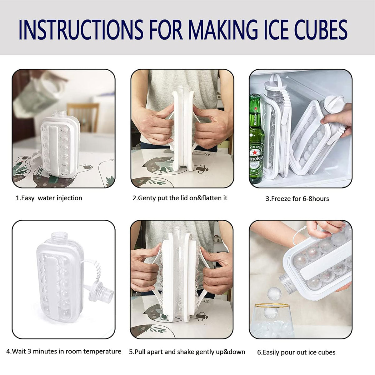 Portable Ice Hockey Pot Ice Cube Tray Water Bottle Clear Household Ice Maker 4