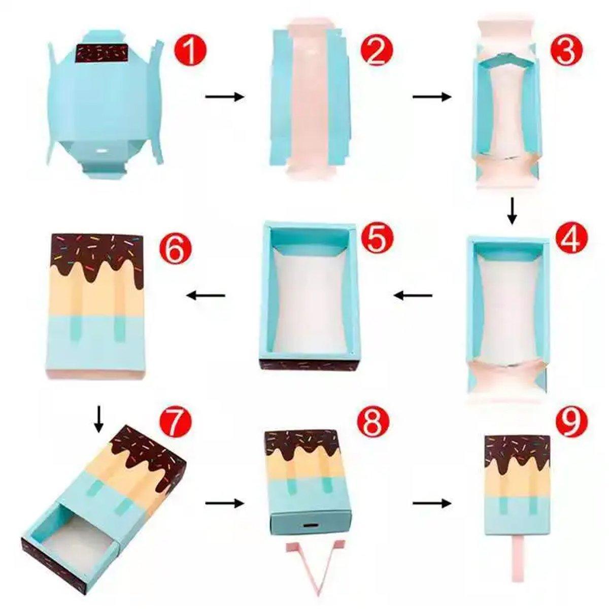 50PCS Creative Ice Cream Candy Gift Boxes Fruit Shaped Party Favor Packaging Box - Pink 4
