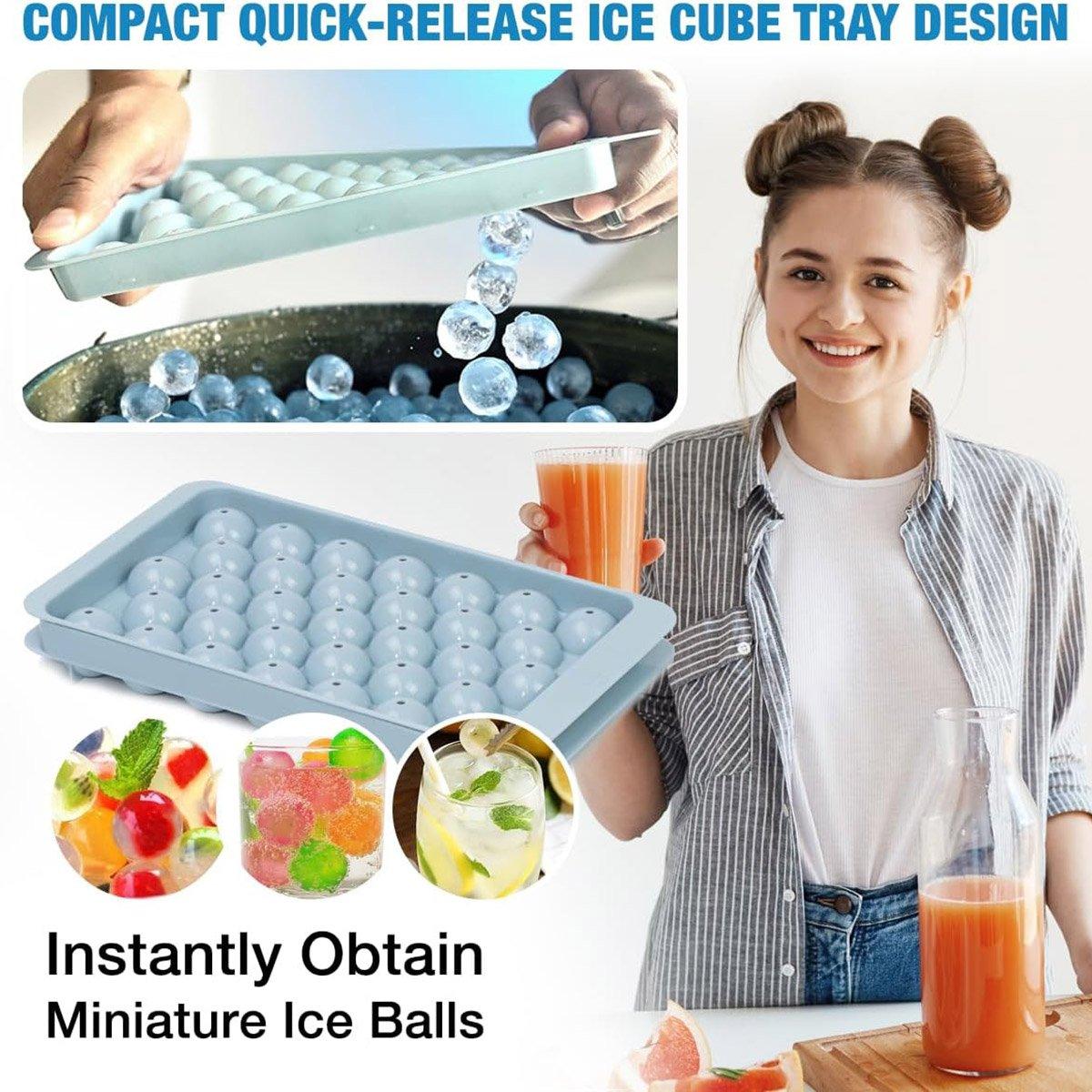 3 Layer Ice Cube Tray Mold Home Ice Compartment Press for Freezer Storage 4