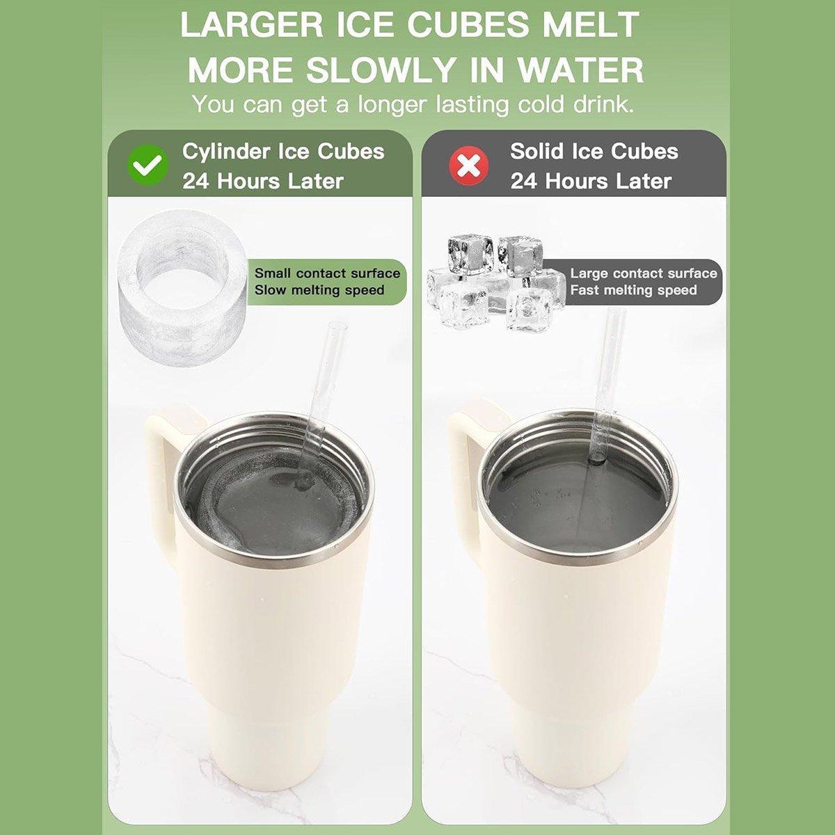 Silicone Ice Cube Tray for 20oz 30oz 40oz Tumbler Easy Release Reusable Mold - Green 4