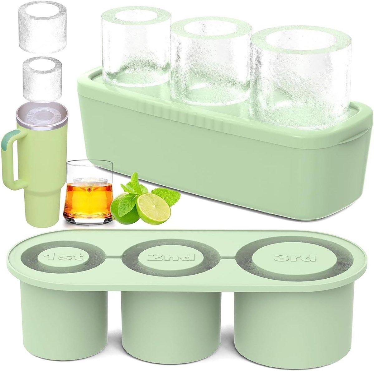 Silicone Ice Cube Tray for 20oz 30oz 40oz Tumbler Easy Release Reusable Mold - Green 6