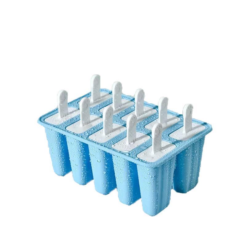 Silicone Ice Cream Mould Block Frozen Molds Icy Pole Jelly Popsicle - Blue-6Grid 13