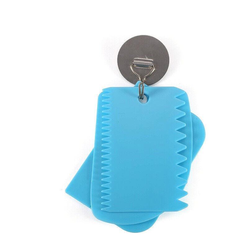 3Pcs Dough Cutter Icing Scraper Kitchen Tool Pastry Bowl Divider Bench Fondant - Blue 5