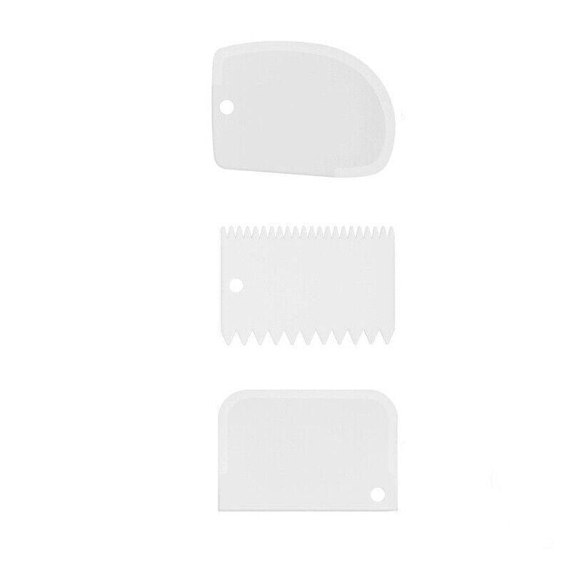 3Pcs Dough Cutter Icing Scraper Kitchen Tool Pastry Bowl Divider Bench Fondant - Blue 9