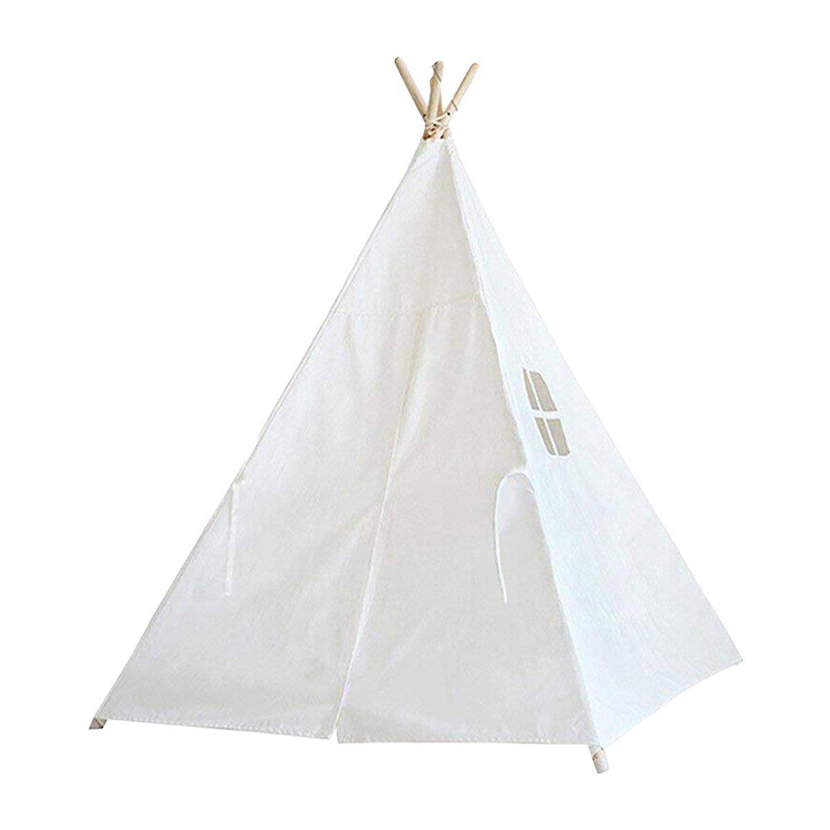 Large Cotton Canvas Teepee Tent Pretend Play House for Boy and Girls Wigwam Gift