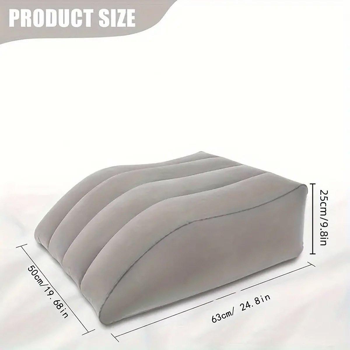 Inflatable PVC Leg Pillow Wedge Triangle Foot Cushion Flocking - Black 3