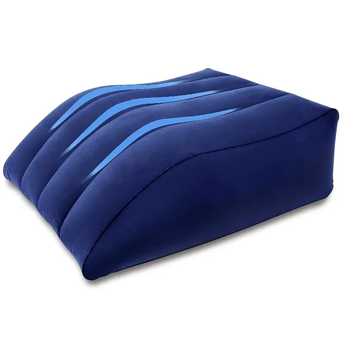 Inflatable PVC Leg Pillow Wedge Triangle Foot Cushion Flocking - Black 7