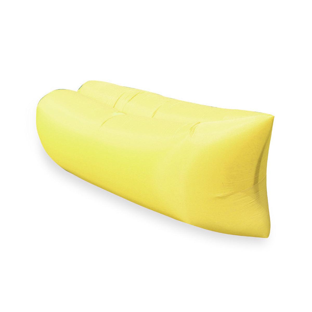 Fast Inflatable Lazy Lounge Air Sofa Bed Camping Beach Hangout Sleeping Bag - Yellow 9