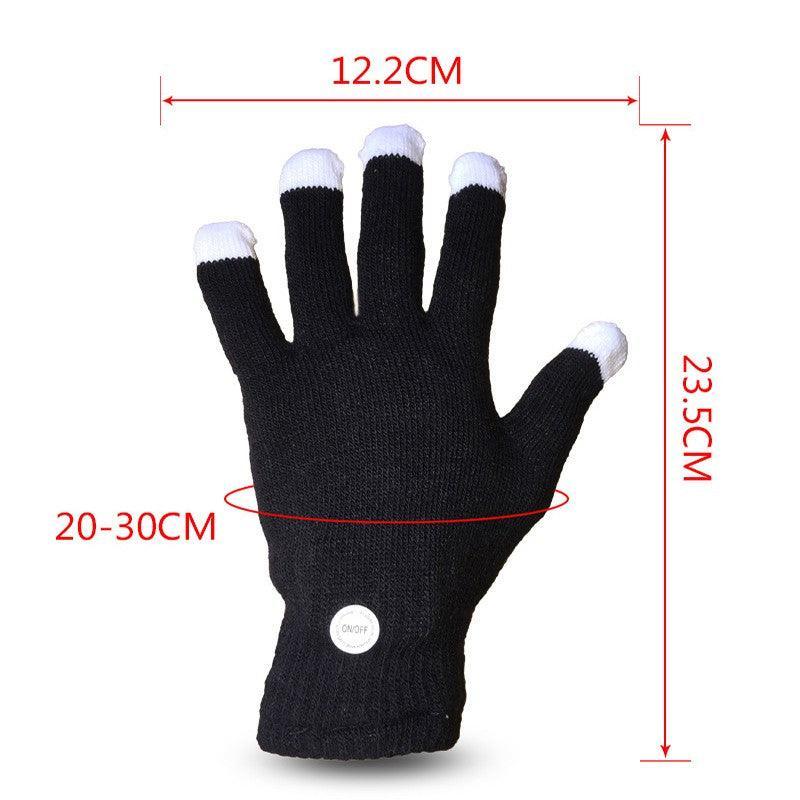 1Pair Rainbow Flow LED Light Black Glove Rave Party Glow Games Night mode Glove 3