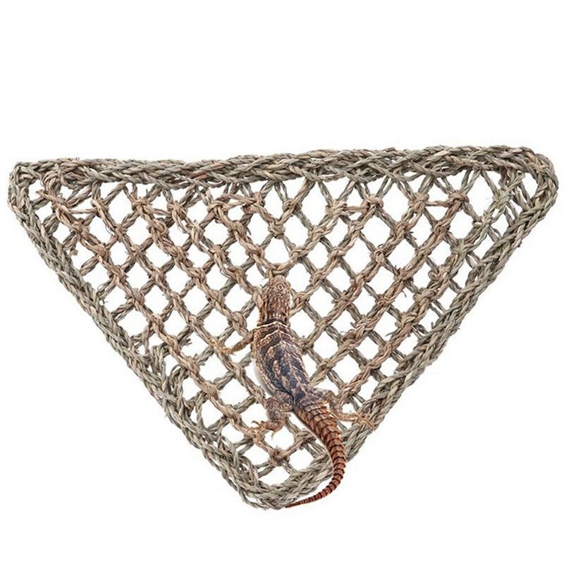 Comfortable and Natural Straw Reptile Bed Hammock for Basking and Relaxation - 32*32*42CM 7