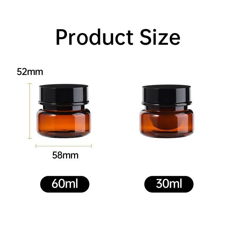 10pcs PET Plastic Cosmetic Bottles Refillable Travel Face Cream Containers - 30ml-Brown+Black-Double 3