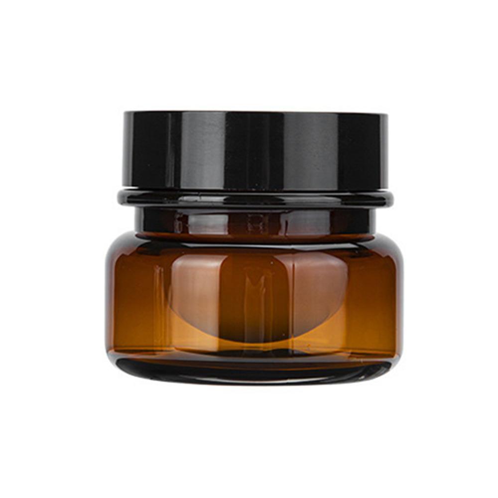 10pcs PET Plastic Cosmetic Bottles Refillable Travel Face Cream Containers - 30ml-Brown+Black-Double 7