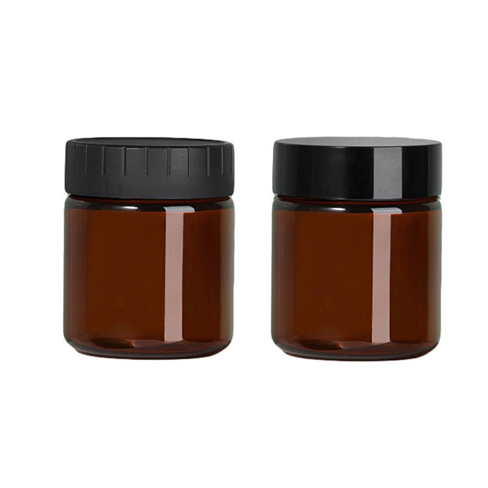 10pcs Brown PET Plastic Wide Mouth Bottles for Storage and Skincare Packaging - Matte - 120ml