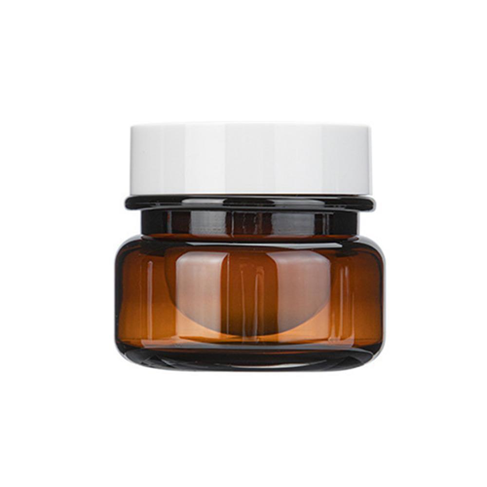 10pcs PET Plastic Cosmetic Bottles Refillable Travel Face Cream Containers - 60ml-Transparent+Black-Single 6