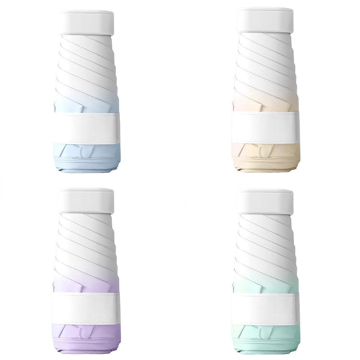 Mini Pocket Umbrella Anti-UV Sun/Rain Windproof 6 Folding Ultra Light Umbrella - Khaki