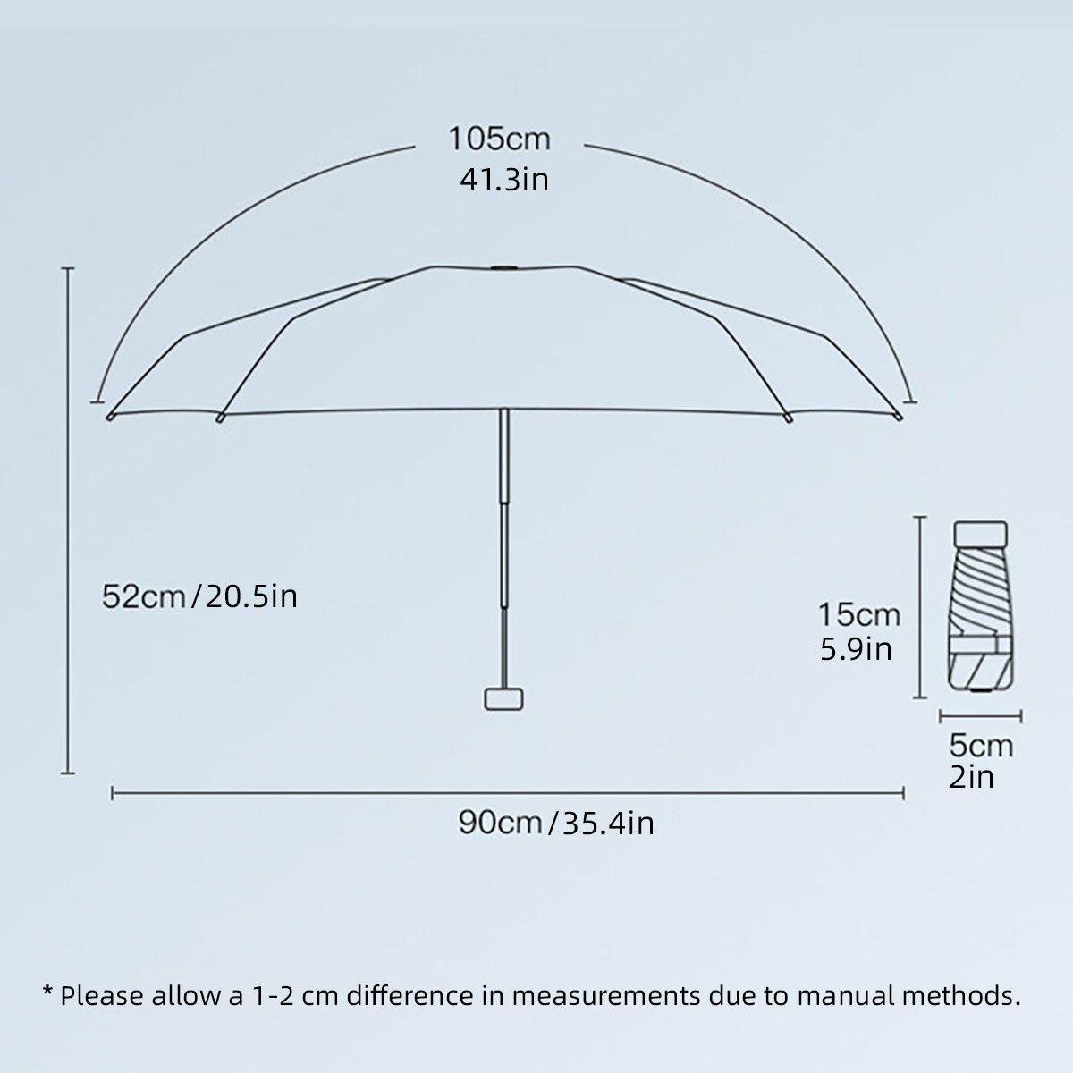 Mini Pocket Umbrella Anti-UV Sun/Rain Windproof 6 Folding Ultra Light Umbrella - Khaki 3