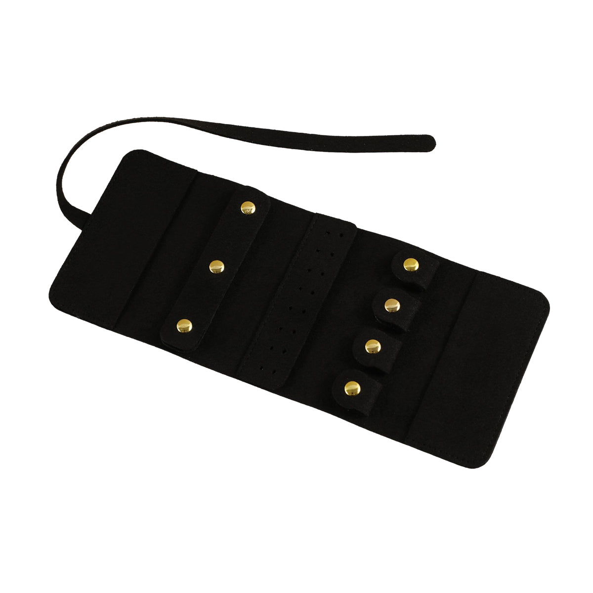 Portable Microfiber Jewelry Storage Bag Roll Organizer for Earrings Necklaces - Beige 13