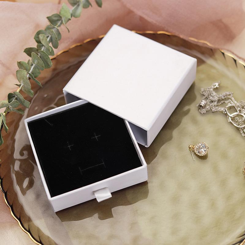 Jewellery Gift Box Necklace Ring Bracelet Bangle Earring Cardboard Box 5*5*3.5cm - Black 5