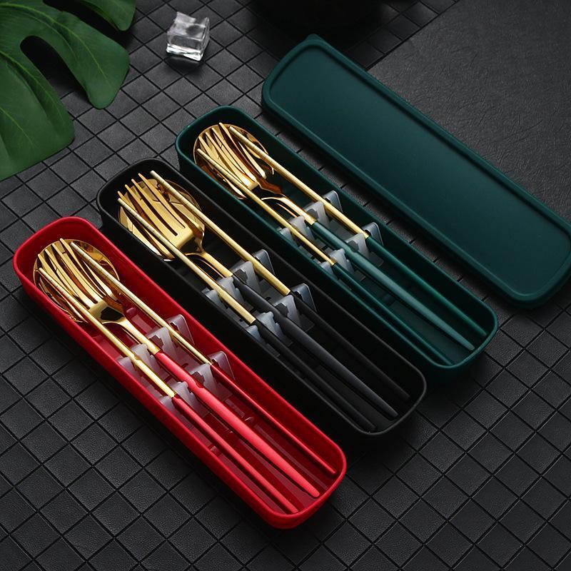 5PC Stainless Steel Portable Cutlery Set -  Fork Spoon for Travel & Picnic - Blue 3