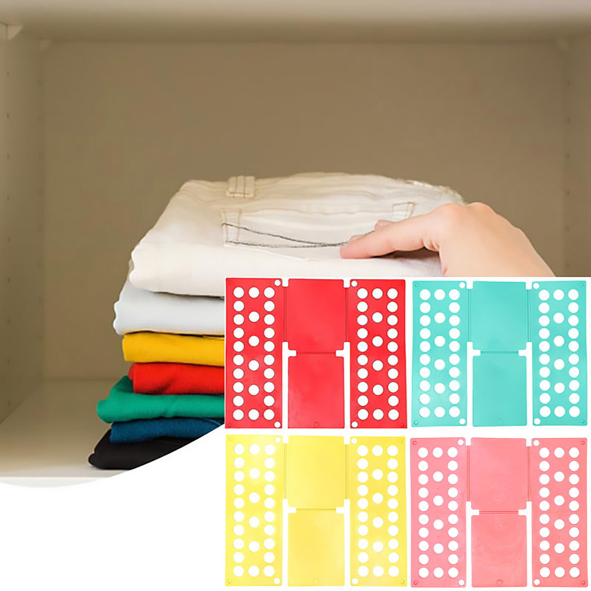 Lazy Folding Clothes Board Compact Laundry Folding Storage Clothes Organizer - Pink 5