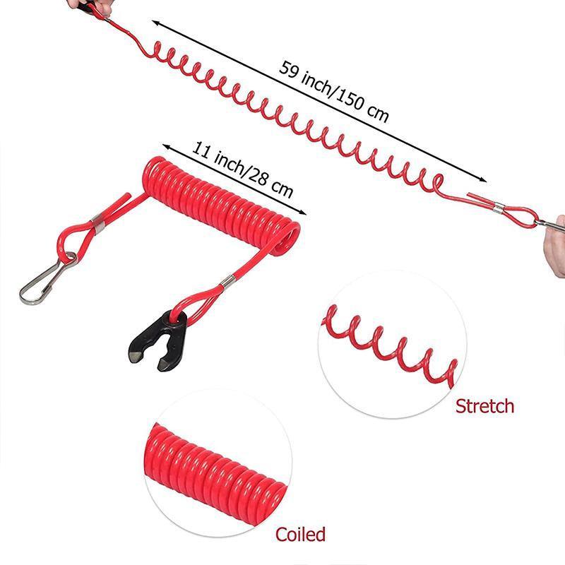 Boat Outboard Engine Motor Kill Stop Switch Emergency Tether Lanyard For Yamaha 5