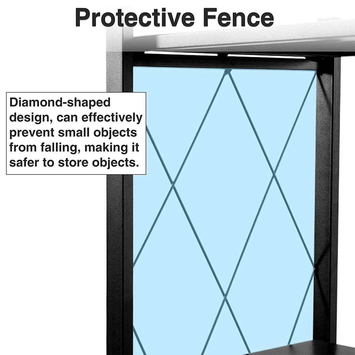 3-Tier Black Foldable Kitchen Storage Rack No-Drill Microwave Oven Shelf Stand 5