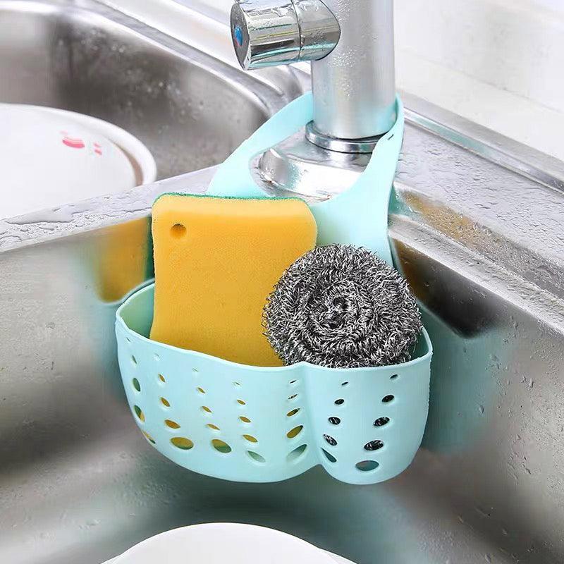 2PCS Kitchen Drain Holder Sponge Sink Storage Rack Basket Organizer Shelf Bathroom - Green 4