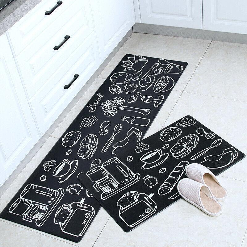 45x180cm Kitchen Mat Non-Slip Waterproof Pvc Floor Rug Carpet Anti-Oil Easy Clean - Gilding 5