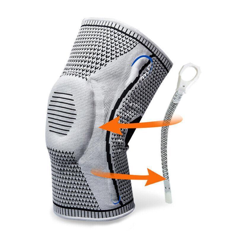 Grey Knee Brace Knee Compression Sleeve Professional Sports Silicone Knee Support - L 5