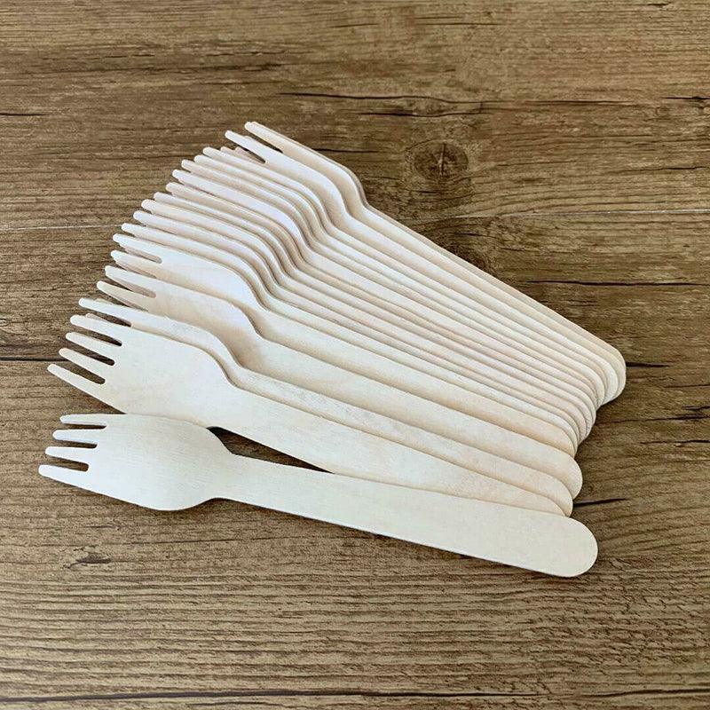 Wooden Cutlery Set Disposable Bamboo Wood Bulk Buy Forks Spoons Knives Party - 100PCS Knives 5