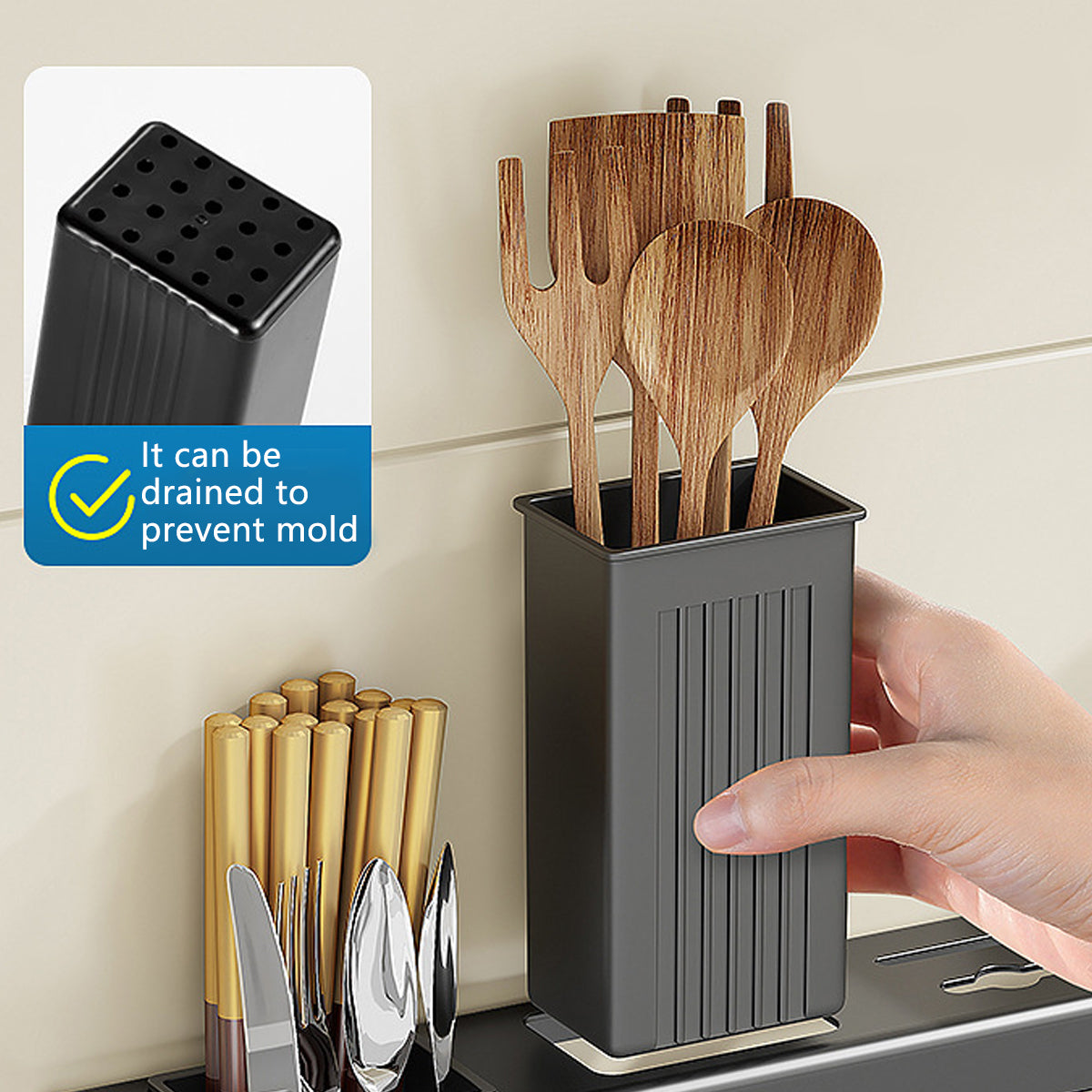 Stainless Steel Kitchen Utensil Storage Rack Organiser Knife Pan Holder Shelves 4