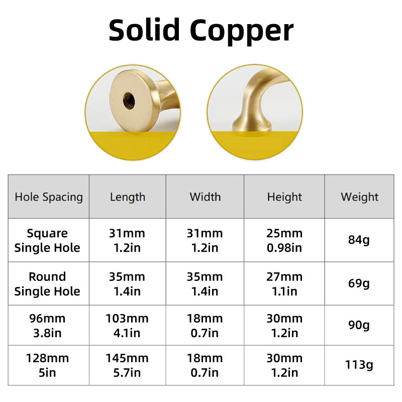 Nordic Gold Cabinet Handle Simple Light Luxury Drawer Door Pull Wardrobe Handle - Round-35mm 3