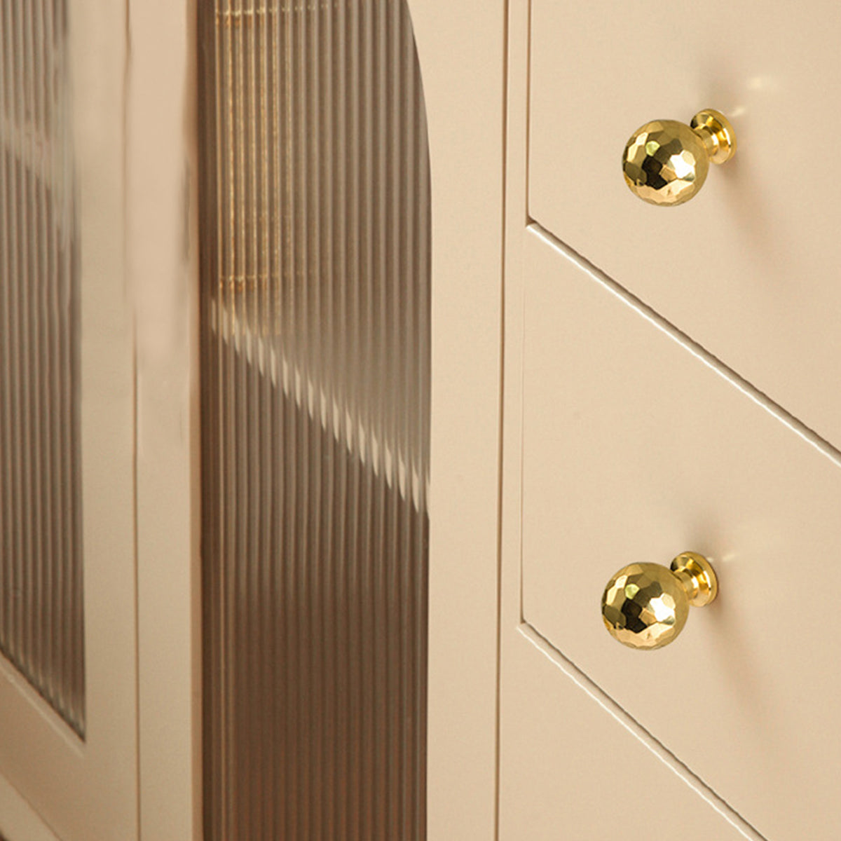 Gold Hammer Ball Handle Knob Closet Door Pull Drawer Handle Wardrobe Hardware - Flat Round Shape 5