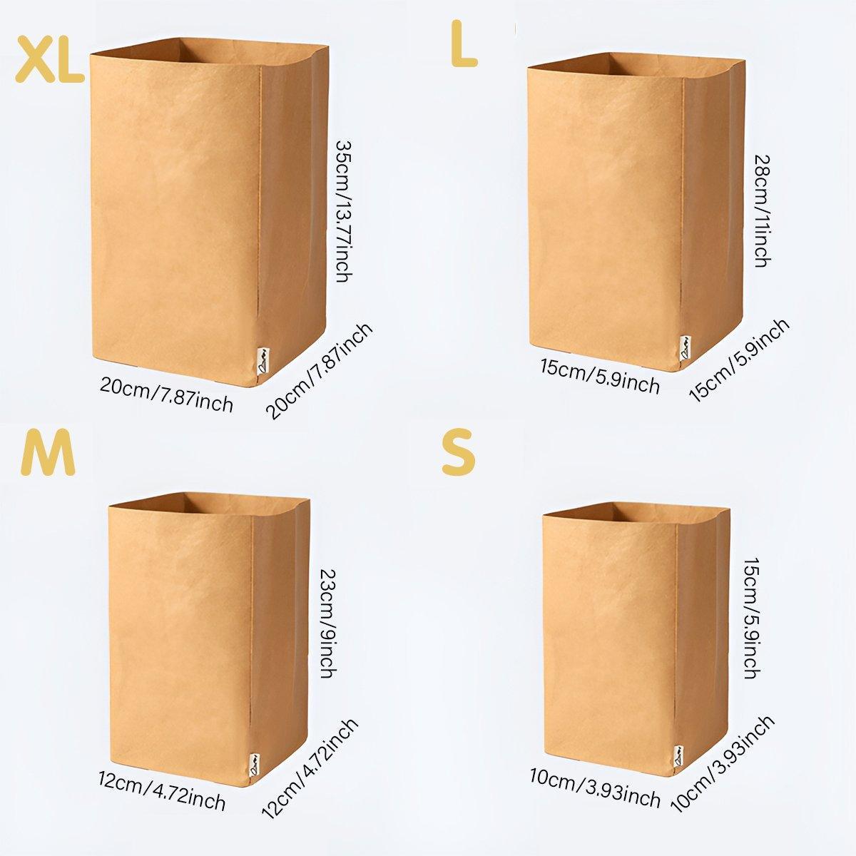 3pcs Washable Kraft Paper Storage Bag for Kitchen Desktop Refrigerator Organizer - M-Square 4