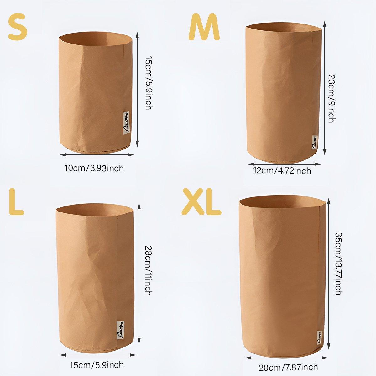 3pcs Washable Kraft Paper Storage Bag for Kitchen Desktop Refrigerator Organizer - S-Square 3