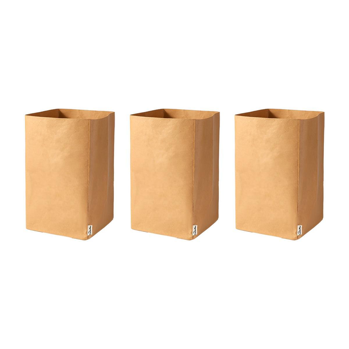 3pcs Washable Kraft Paper Storage Bag for Kitchen Desktop Refrigerator Organizer - S-Square 10