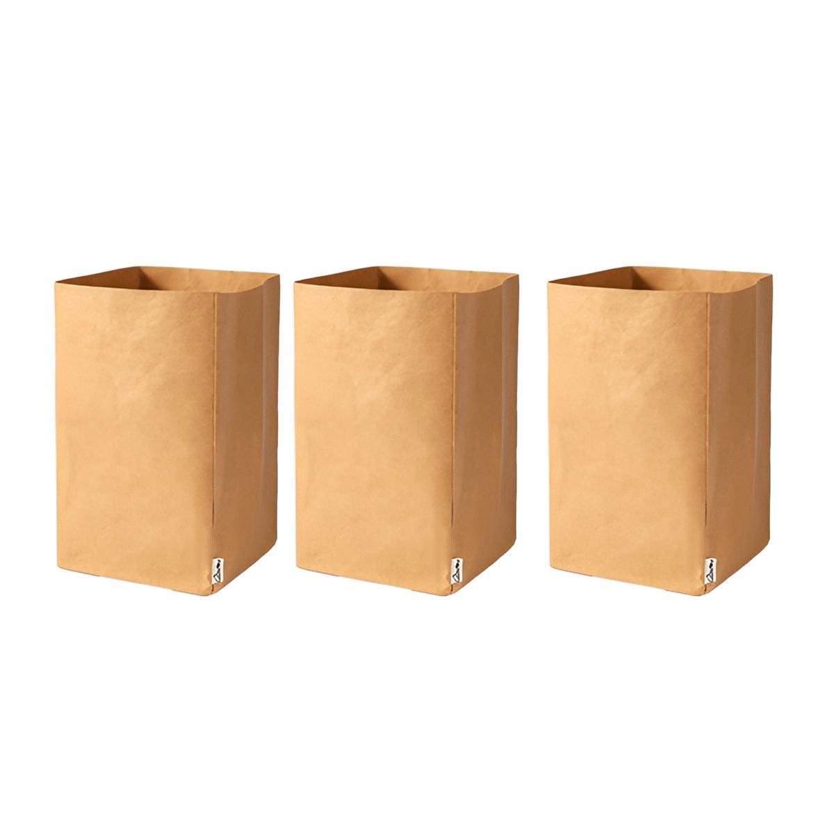 3pcs Washable Kraft Paper Storage Bag for Kitchen Desktop Refrigerator Organizer - S-Square 11