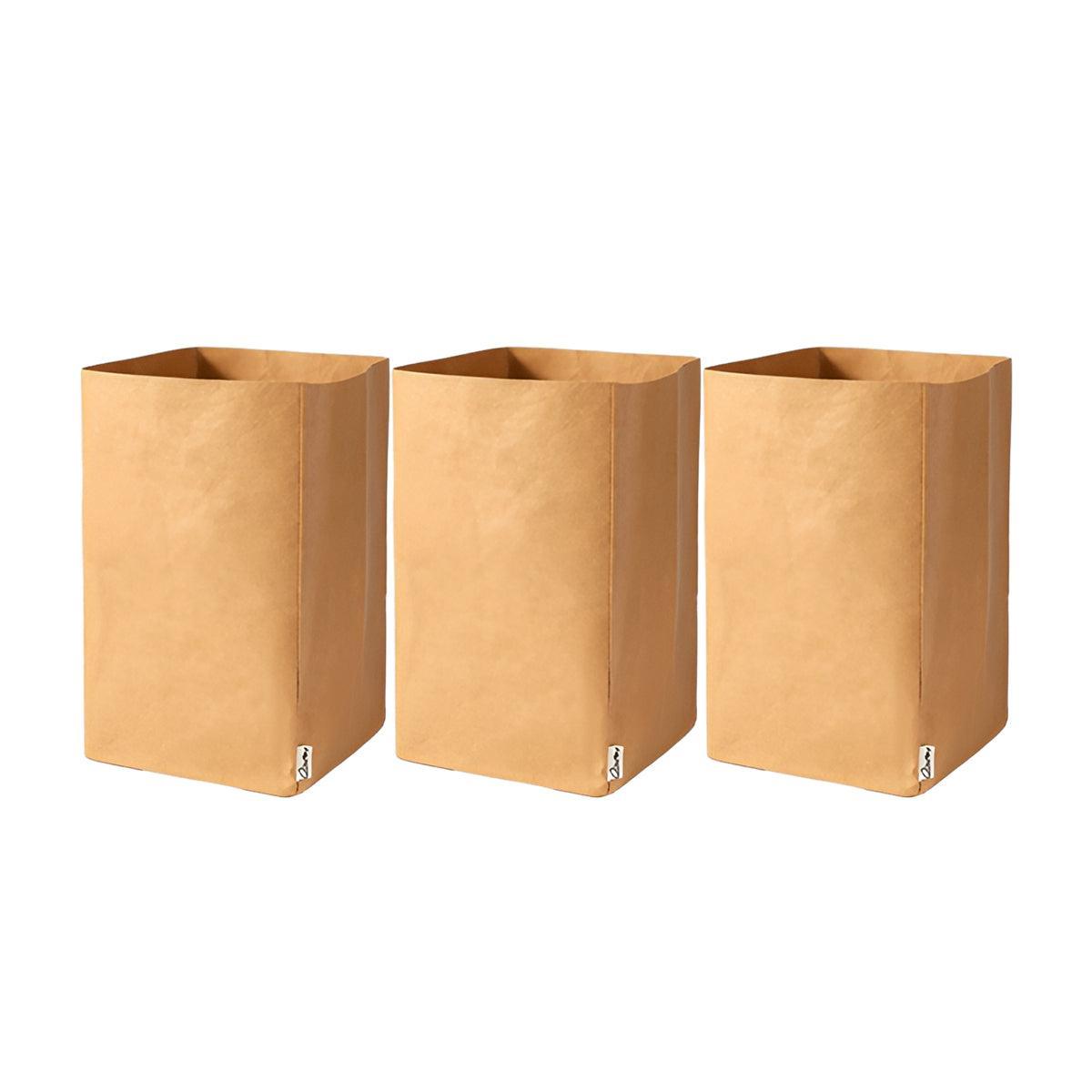 3pcs Washable Kraft Paper Storage Bag for Kitchen Desktop Refrigerator Organizer - S-Square 13