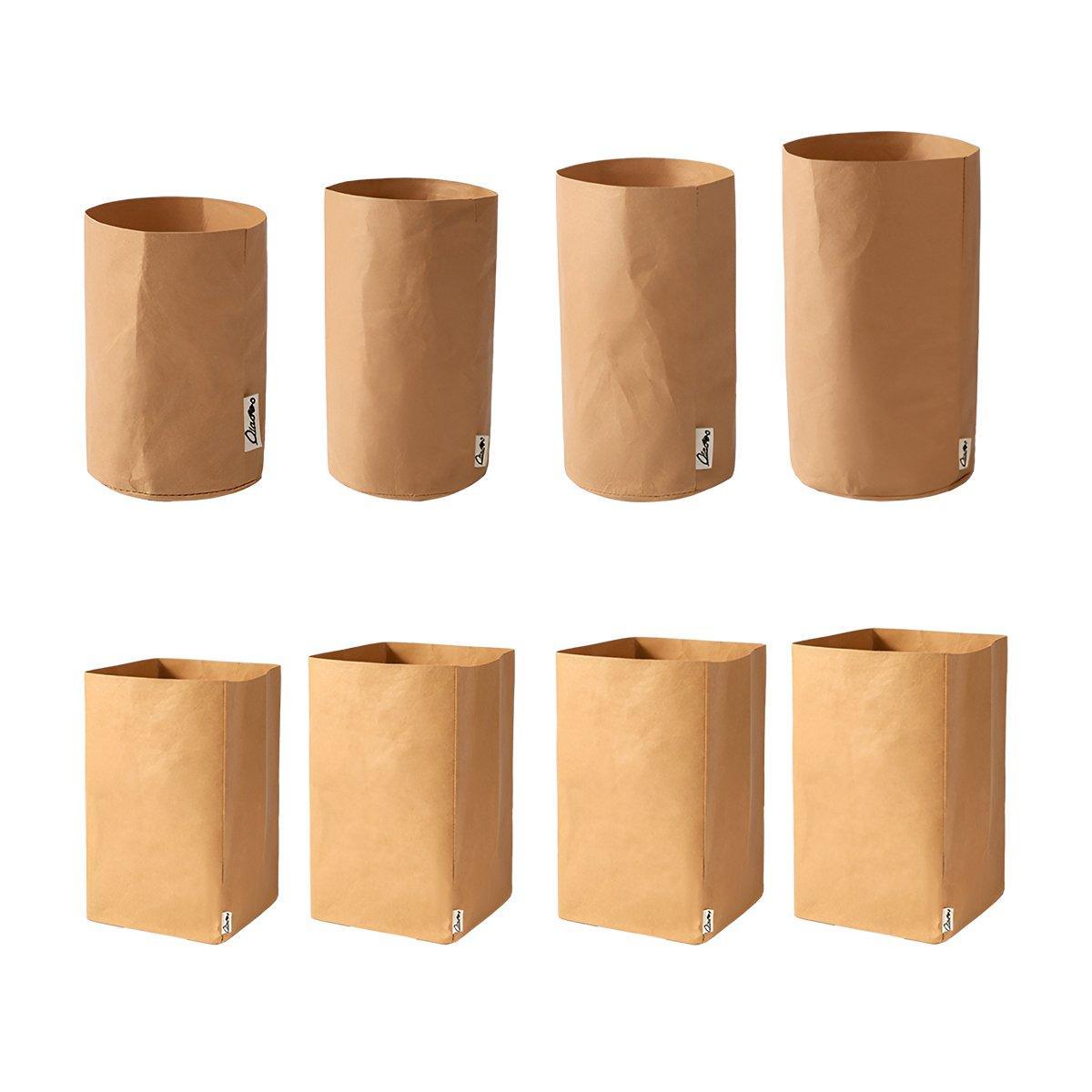3pcs Washable Kraft Paper Storage Bag for Kitchen Desktop Refrigerator Organizer - XL-Square