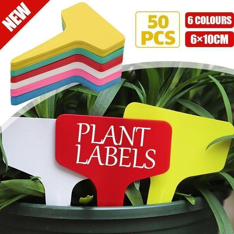 T-Type Plant Labels Flexible Plastic Garden Tags Nursey Seeding Marker Pen White - White