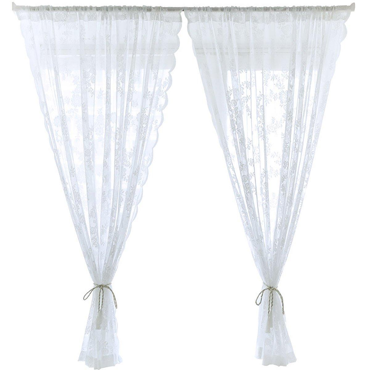 Elegant Lace Curtain Bedroom Window Door Screen Privacy Window Decor - 75*150cm 8