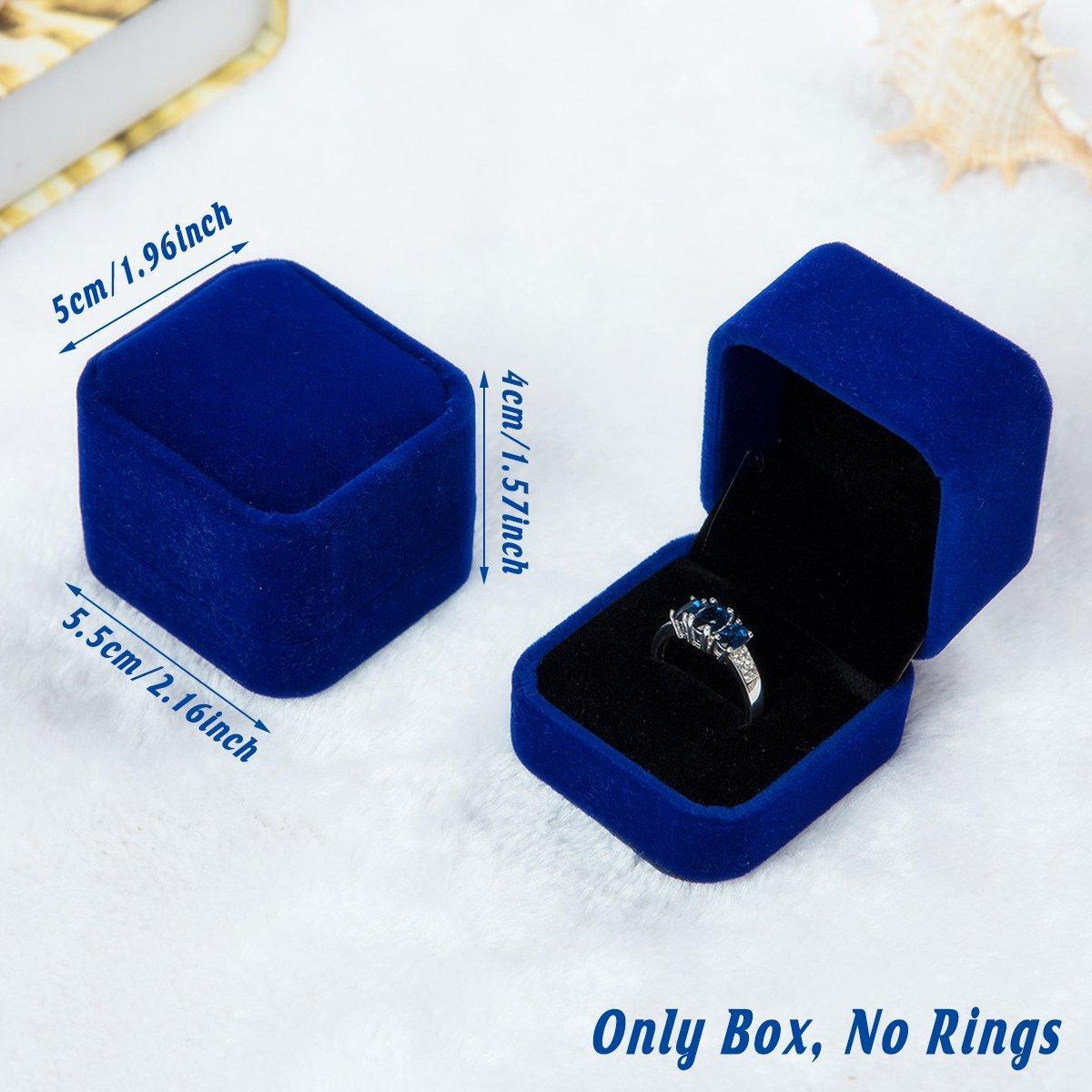 10X Flannel Ring Jewelry Earring Ring Jewelry Boxes Exquisite Gift Organizer - Apricot 3