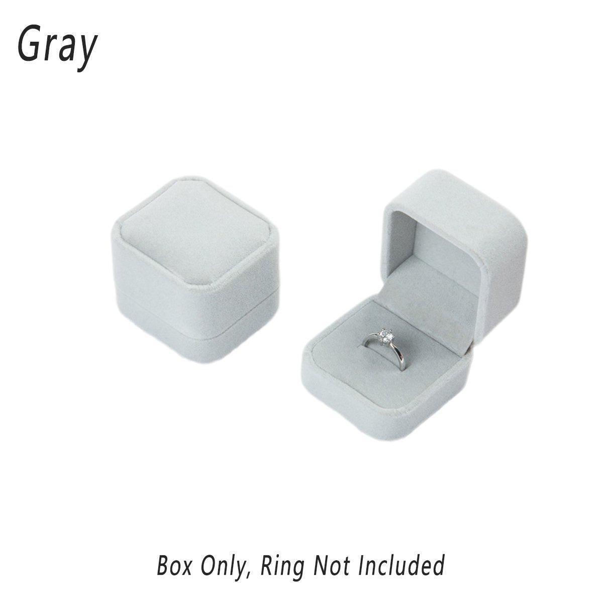 10X Flannel Ring Jewelry Earring Ring Jewelry Boxes Exquisite Gift Organizer - Apricot 7