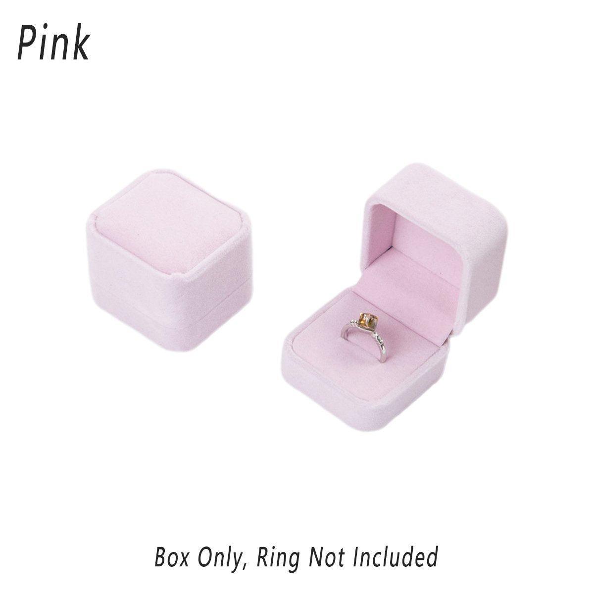 10X Flannel Ring Jewelry Earring Ring Jewelry Boxes Exquisite Gift Organizer - Apricot 11