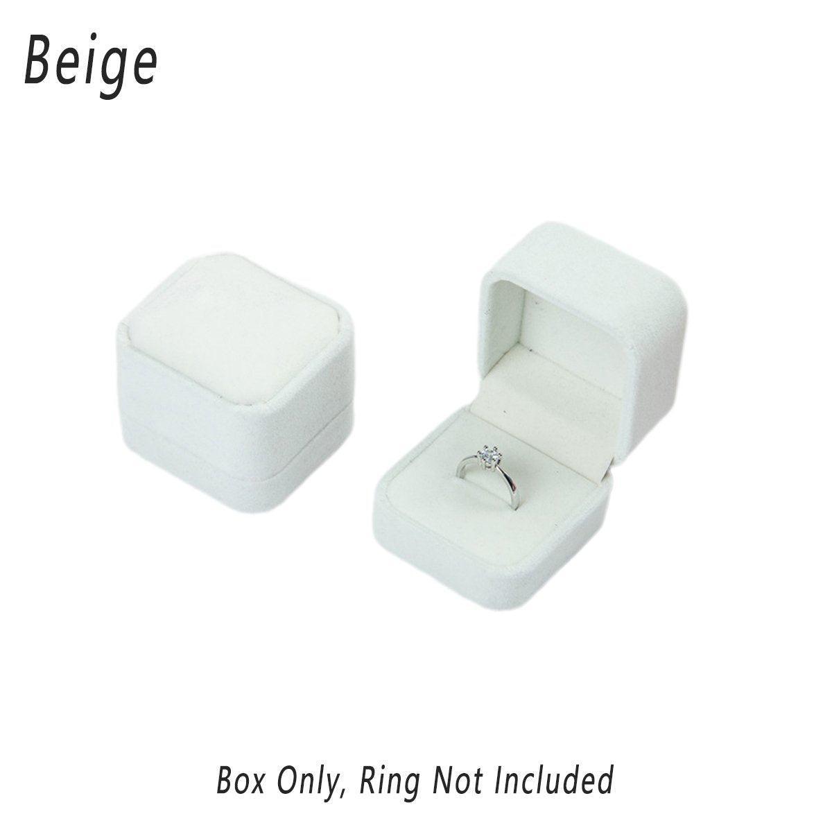 10X Flannel Ring Jewelry Earring Ring Jewelry Boxes Exquisite Gift Organizer - Apricot 12