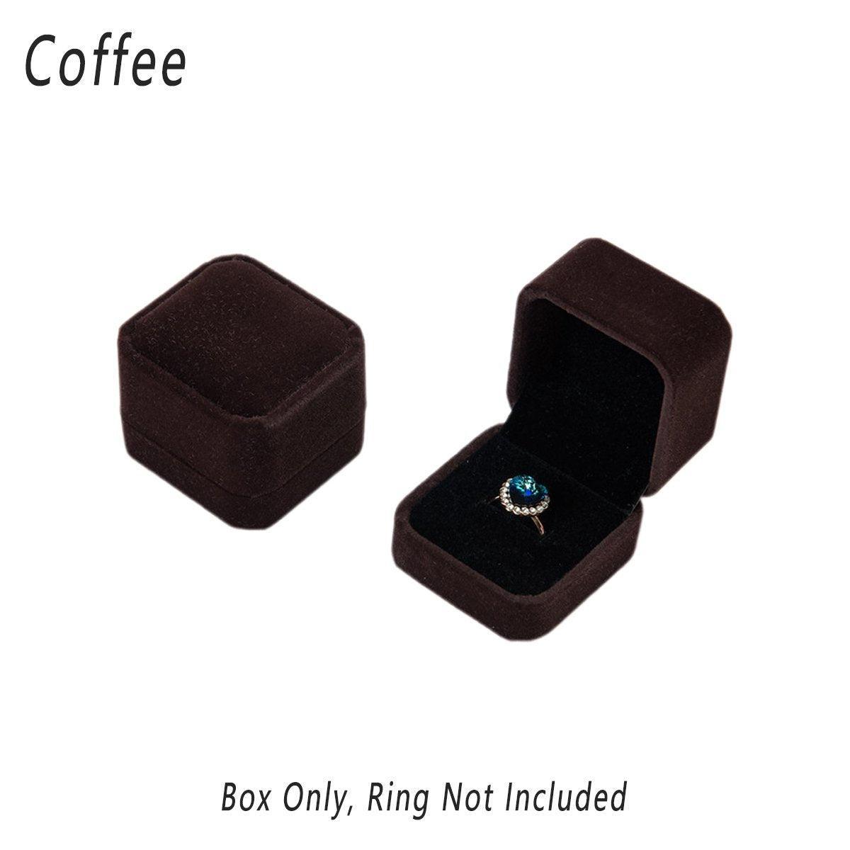 10X Flannel Ring Jewelry Earring Ring Jewelry Boxes Exquisite Gift Organizer - Apricot 13